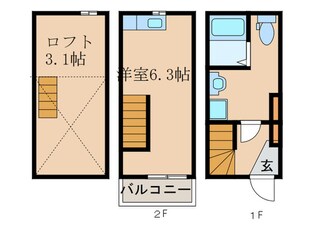 アースクエイク桜ヶ丘北棟の物件間取画像